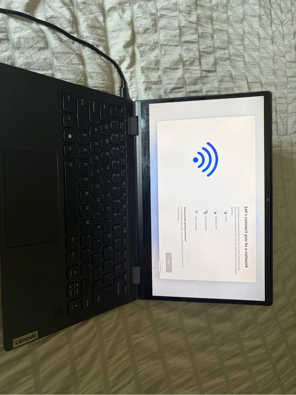 Lenovo Gray Fabric Convertible Laptop - Textured Gray/blue.Finish
